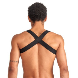 Mr B - Mister B Harnais élastique X-Back Noir-Rouge